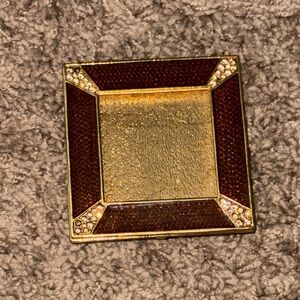 Jay Strongwater Leland Pave Corner Square Frame in ruby enamel